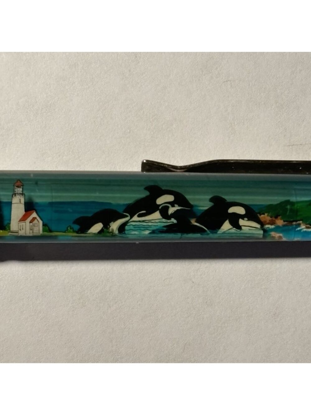 Whales Giants of the Deep Floaty Pen Orca Pod Moves by Ocean Lighthouse Vintage